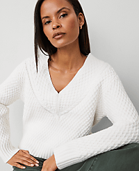 Geo Stitch V-Neck Sweater carousel Product Image 4