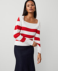 Striped Envelope Neck Sweater carousel Product Image 1