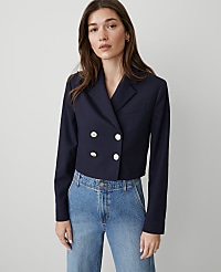 Cropped Double Breasted Blazer carousel Product Image 1