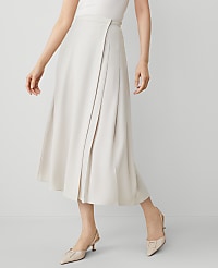 Pleated Wrap Midi Skirt carousel Product Image 3