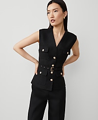 Tweed Belted Vest carousel Product Image 1