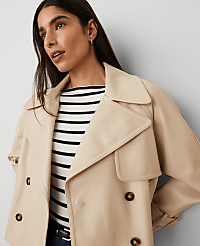 Faux Leather Cropped Trench Jacket carousel Product Image 4