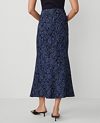 Petite Floral Denim Trumpet Skirt carousel Product Image 4