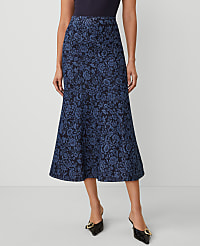 Petite Floral Denim Trumpet Skirt carousel Product Image 3