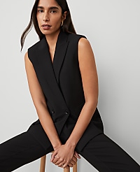 The Double Breasted Vest in Bi-Stretch carousel Product Image 3