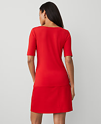 Scoop Neck Elbow Sleeve Tee carousel Product Image 2