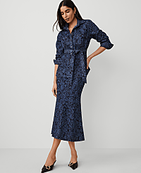 Petite Floral Flared Denim Shirt carousel Product Image 4