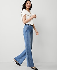 The Seamed Wide-Leg Jean carousel Product Image 1