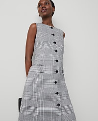 The Button Shift Dress in Plaid carousel Product Image 4