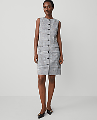 The Button Shift Dress in Plaid carousel Product Image 2