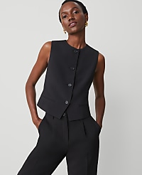 The Cropped Vest in Fluid Crepe carousel Product Image 1