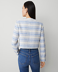Striped Tweed Cropped Jacket carousel Product Image 3