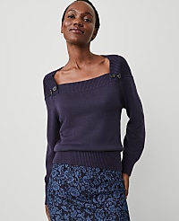 Button Envelope Neck Sweater carousel Product Image 2