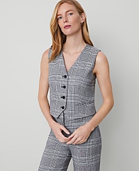 The Petite Tailored Vest in Plaid carousel Product Image 1