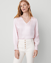Petite Smocked Ruffle Blouse carousel Product Image 1