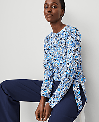 Floral Silky Wrap Blouse carousel Product Image 3