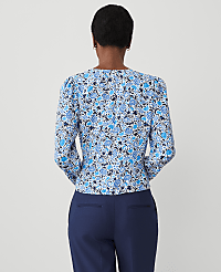 Floral Silky Wrap Blouse carousel Product Image 2