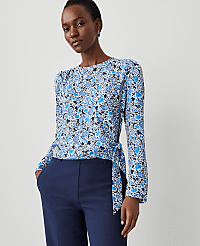 Floral Silky Wrap Blouse carousel Product Image 1