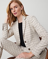 The Greenwich Blazer in Plaid Stretch Cotton carousel Product Image 3