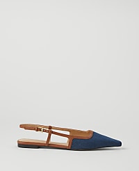 Denim Nip Toe Slingback Flat carousel Product Image 1