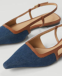 Denim Nip Toe Slingback Flat carousel Product Image 2