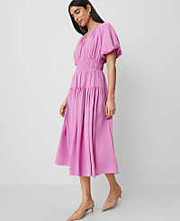 Split Neck Midi Dress carousel Product Image 4