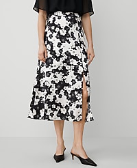 Floral Satin Maxi Skirt carousel Product Image 3