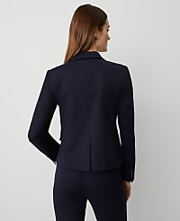 The Petite One-Button Blazer in Stretch Cotton carousel Product Image 2