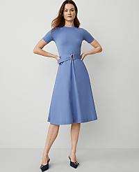 Mixed Media Flare Midi Dress carousel Product Image 1