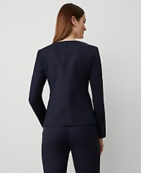 The Petite U-Neck Jacket in Stretch Cotton carousel Product Image 2