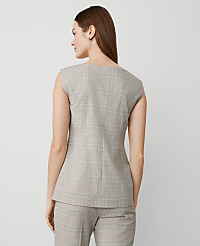 Petite Plaid Square Neck Vest carousel Product Image 3