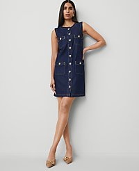 Petite Denim Sheath Dress carousel Product Image 4