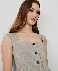 Petite Plaid Square Neck Vest carousel Product Image 4