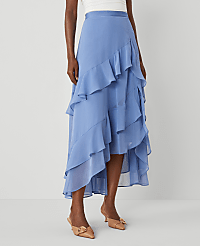 Chiffon Ruffle Maxi Skirt carousel Product Image 2