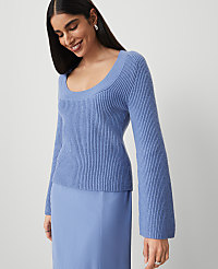 Ribbed Scoop Neck Sweater carousel Product Image 1
