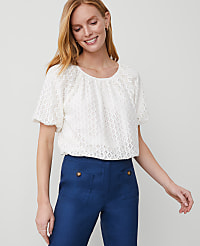 Lace Bubble Hem Blouse carousel Product Image 1