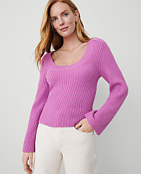 Ribbed Scoop Neck Sweater carousel Product Image 1