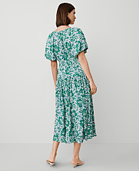Floral Split Neck Midi Dress carousel Product Image 2