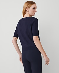 Ribbed Short-Sleeve Pocket Cardigan carousel Product Image 2