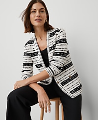 Striped Tweed Sweater Jacket carousel Product Image 3