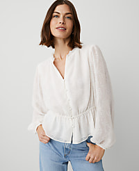 Clip Chiffon Ruffle Blouse carousel Product Image 1