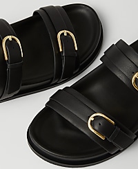 Weekend Collection Buckle Leather Sandals carousel Product Image 2