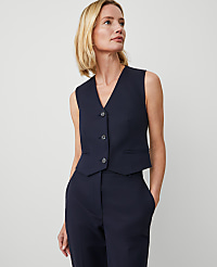 The Petite Tailored Vest in Stretch Cotton carousel Product Image 1