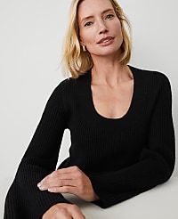 Ribbed Scoop Neck Sweater carousel Product Image 4