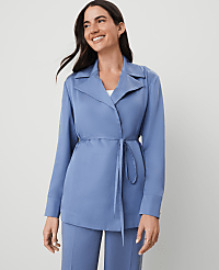Petite Sateen Wrap Blazer carousel Product Image 2