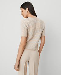 Geo Stitch Short-Sleeve Cardigan carousel Product Image 2