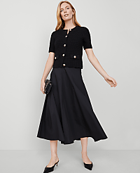 Petite Poplin Gored Midi Skirt carousel Product Image 2