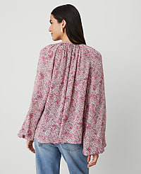 Floral Tie-Neck Ruffle Popover carousel Product Image 3