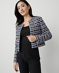 Striped Tweed Cropped Jacket carousel Product Image 2