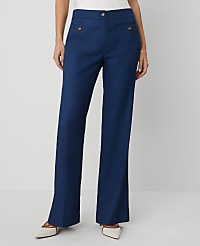 The Petite Patch Pocket Boot Pant in Linen Blend - Curvy Fit carousel Product Image 1